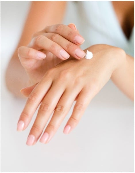 Topical cream on hand